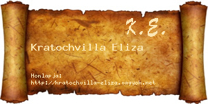 Kratochvilla Eliza névjegykártya